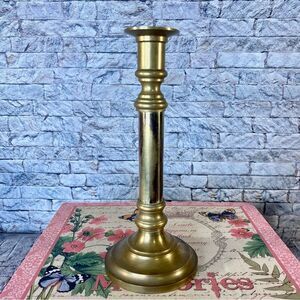 Brass Candlestick Holder Vintage Felt Covered Bottom Mid Century Modern